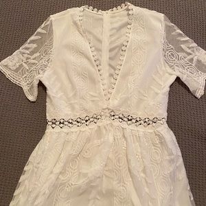 Long floral white dress